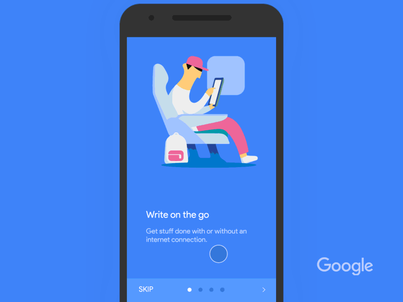 Example of efficient onboarding in mobile app — Google