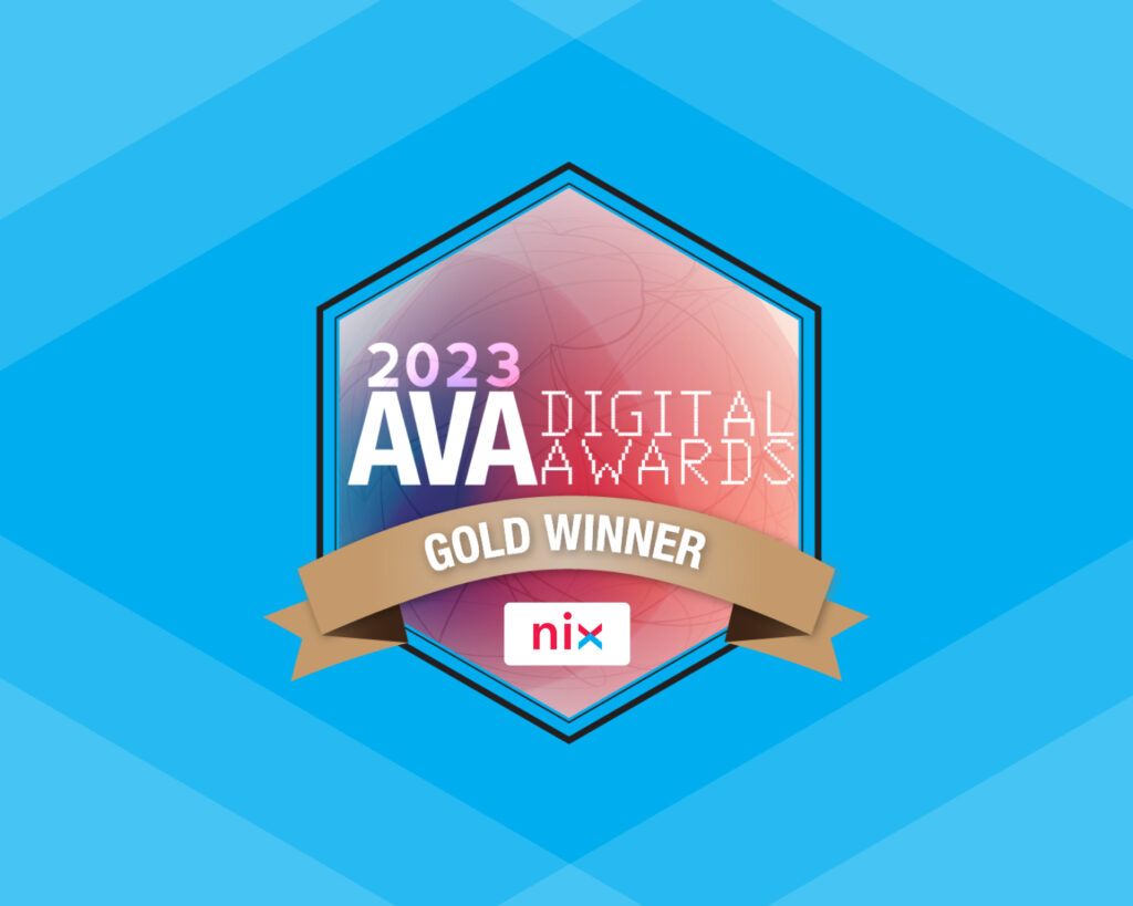 NIX Announced as Gold Award Winner of AVA Digital Awards